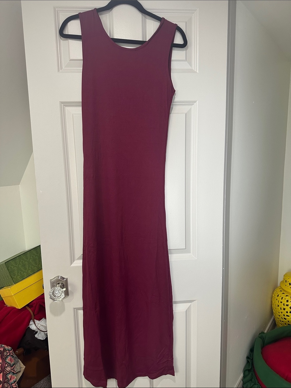 Sleeveless Burgundy Maxi Dress - Brand